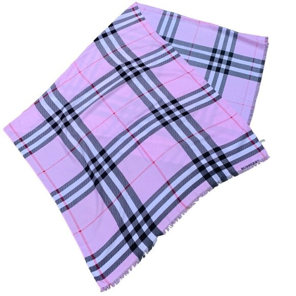 AUTHENTIC Burberry Scarf SuperNova Lightweight Check Scarf Pink - Picture 4 of 7